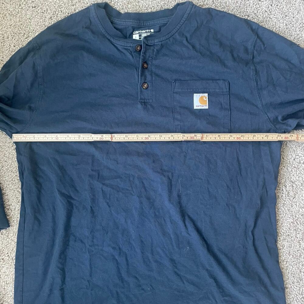 Carhartt® Long Sleeve Henley T-Shirt Size Large Loose Fit - Picture 6 of 12